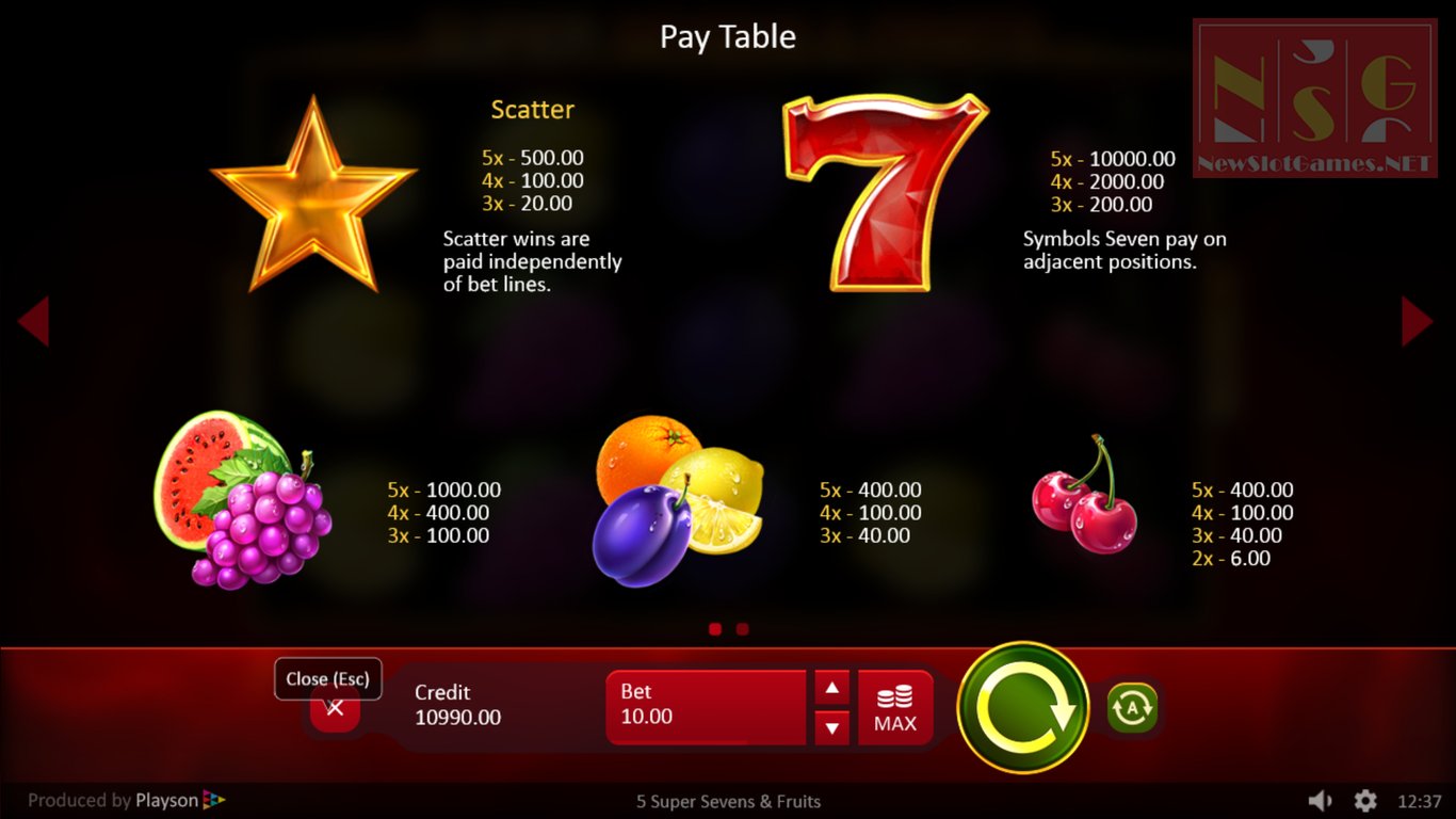 5 Super Sevens & Fruits Slot Slot Image in Demo - pic. 2
