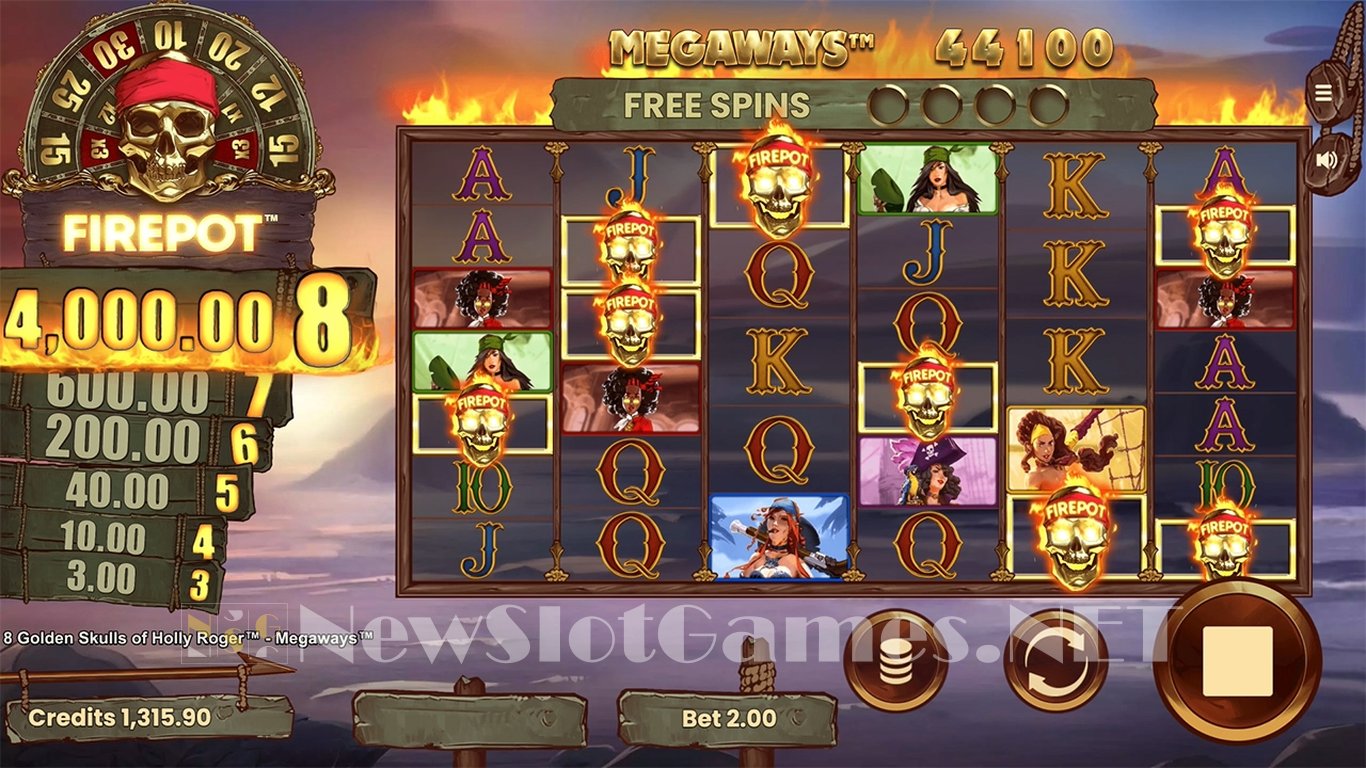 8 Golden Skulls of Holly Roger Megaways Slot Slot Image in Demo - pic. 2