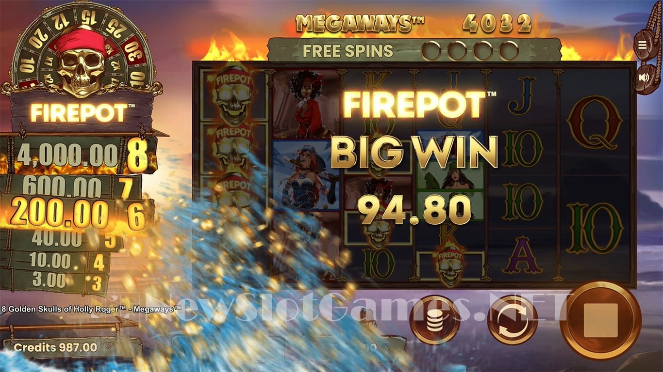 8 Golden Skulls of Holly Roger Megaways Slot Slot Image in Demo - pic. 3