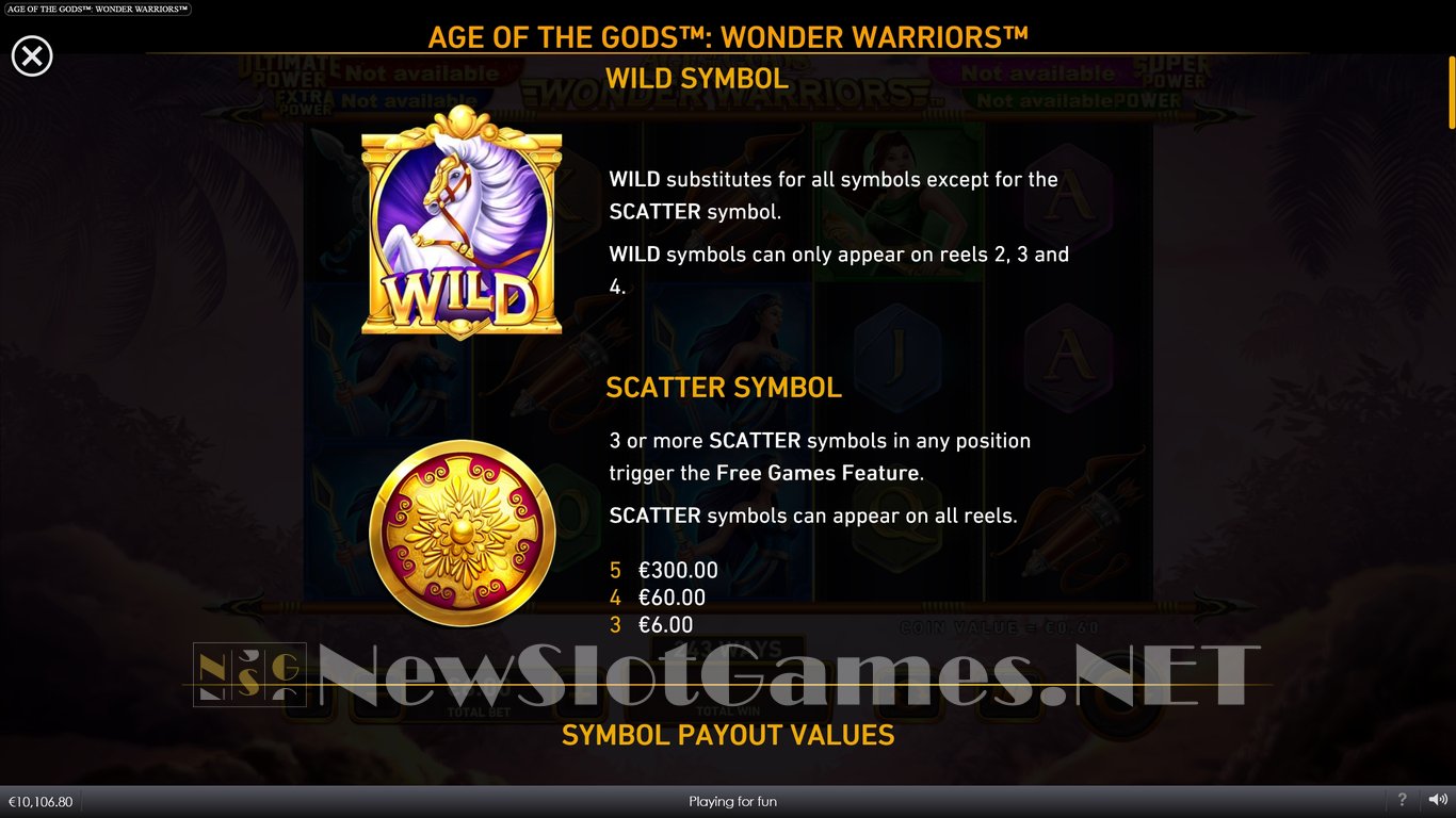 Age of the Gods Wonder Warriors Slot Slot Image in Demo - pic. 8