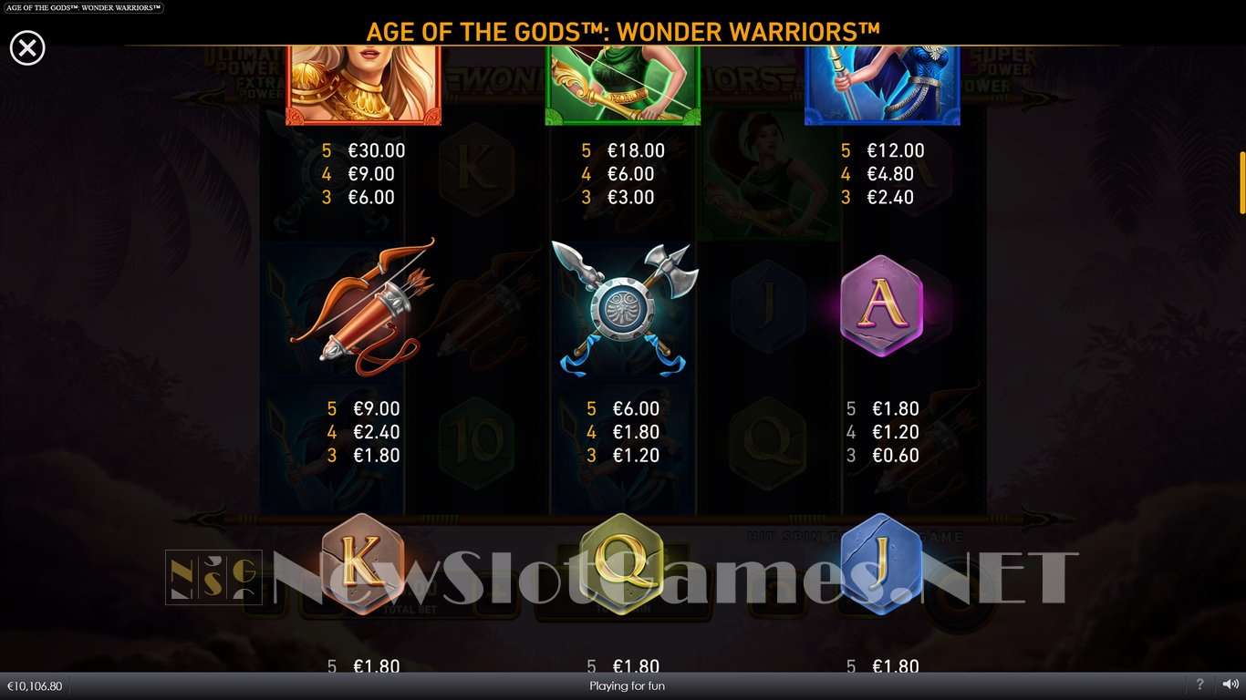 Age of the Gods Wonder Warriors Slot Slot Image in Demo - pic. 9