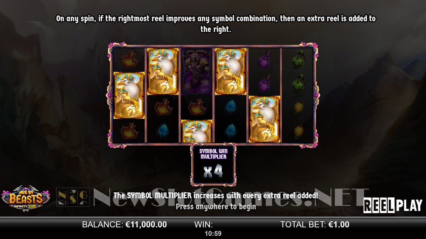 Age of Beasts Infinity Reels Slot Demo Image