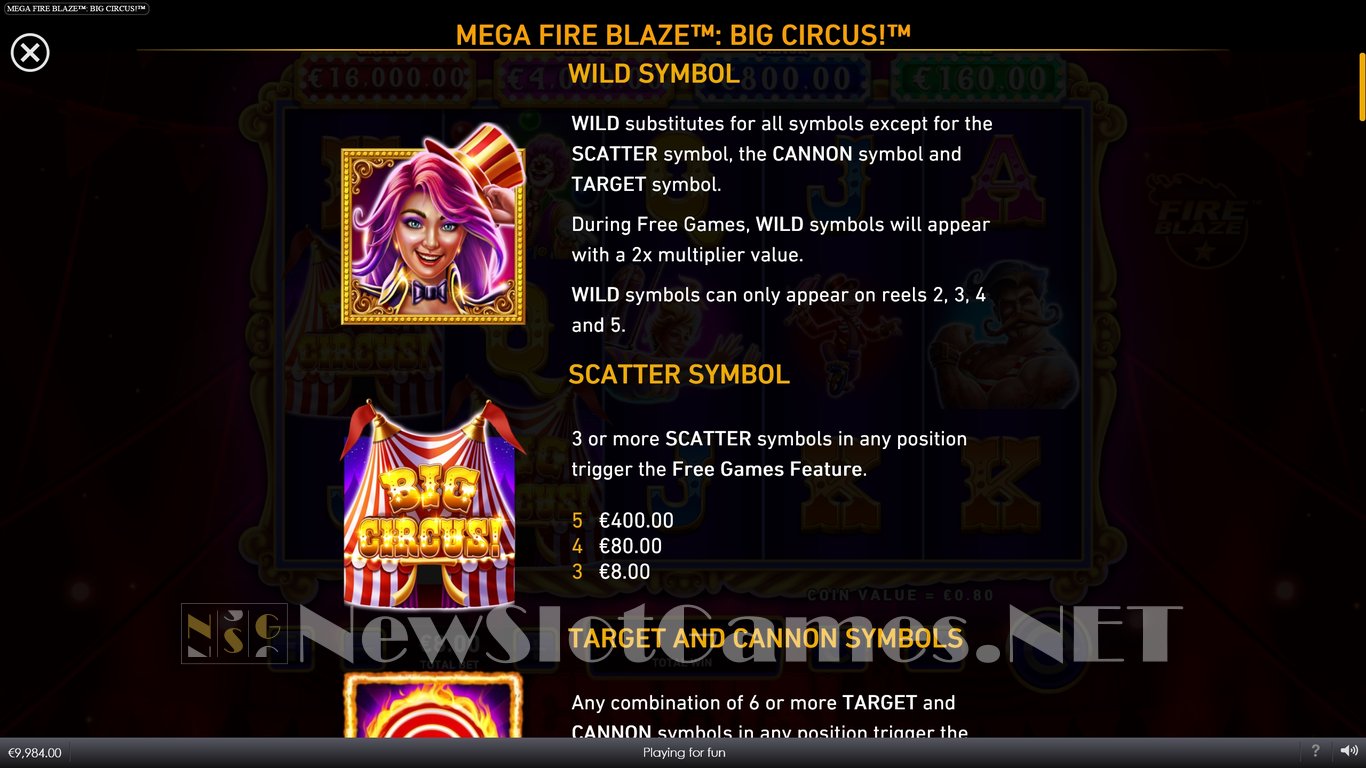 Mega Fire Blaze Big Circus Slot Slot Image in Demo - pic. 4