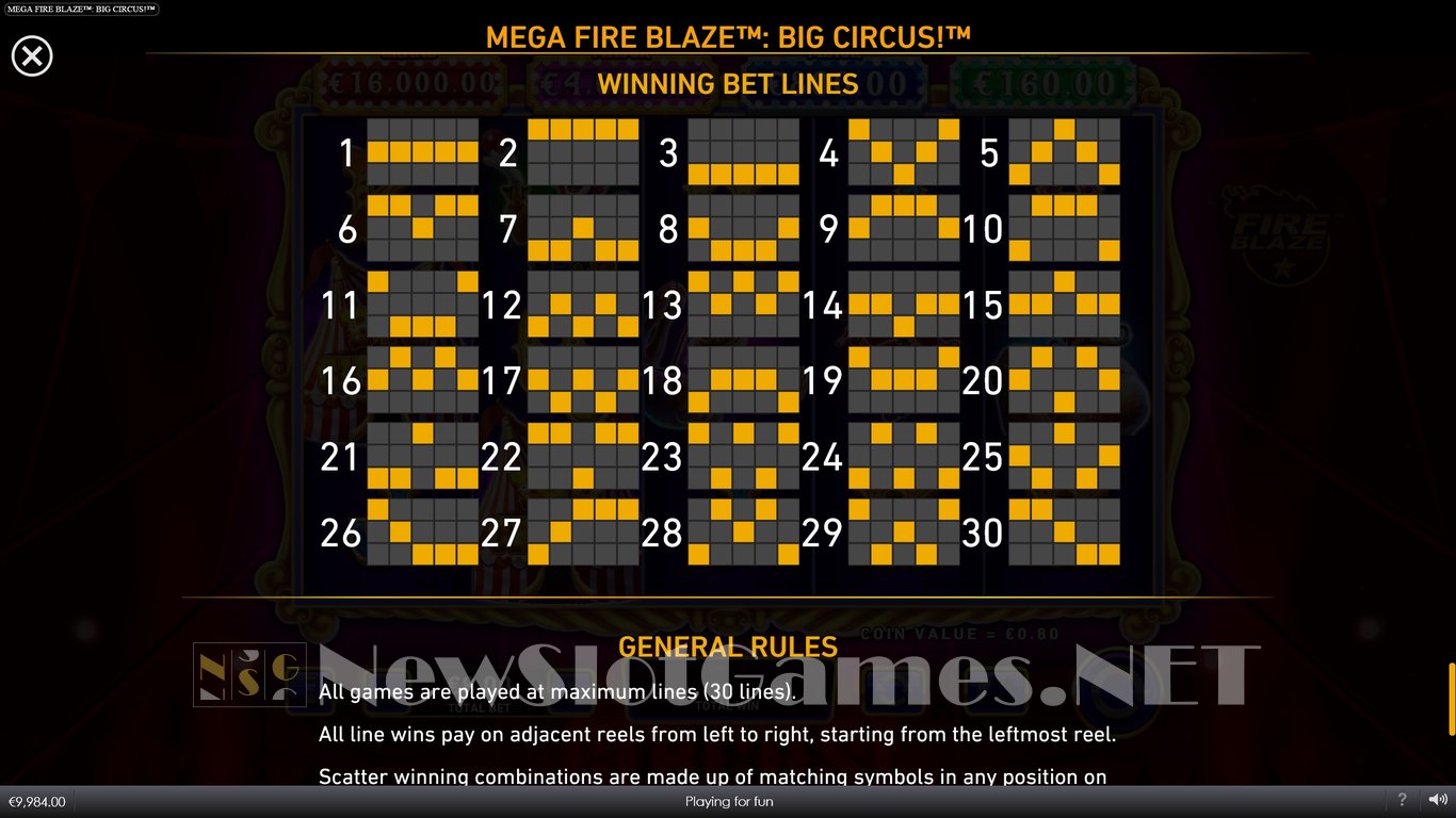 Mega Fire Blaze Big Circus Slot Slot Image in Demo - pic. 6