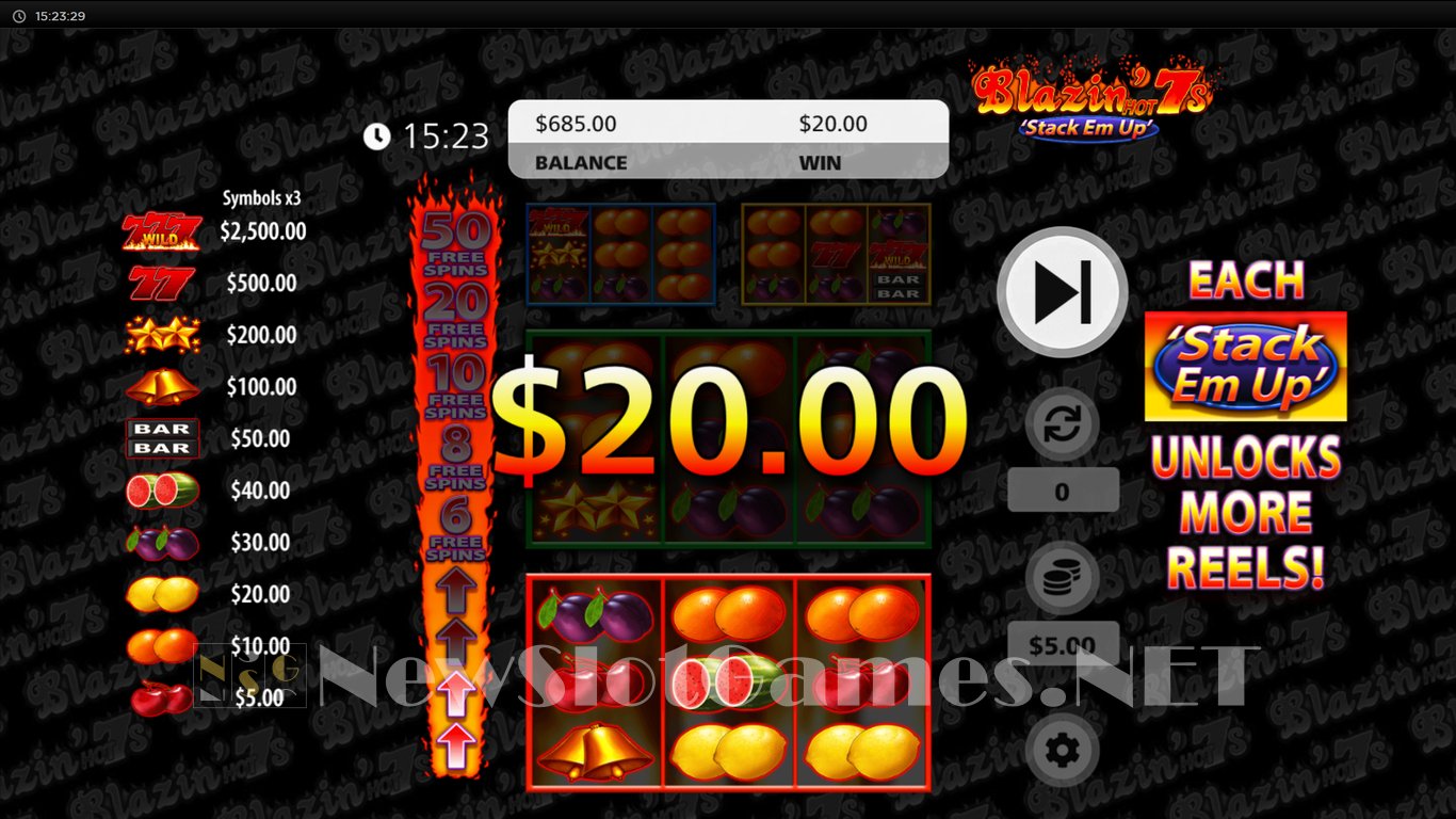 Blazin Hot 7s Stack Em Up Slot Slot Image in Demo - pic. 3