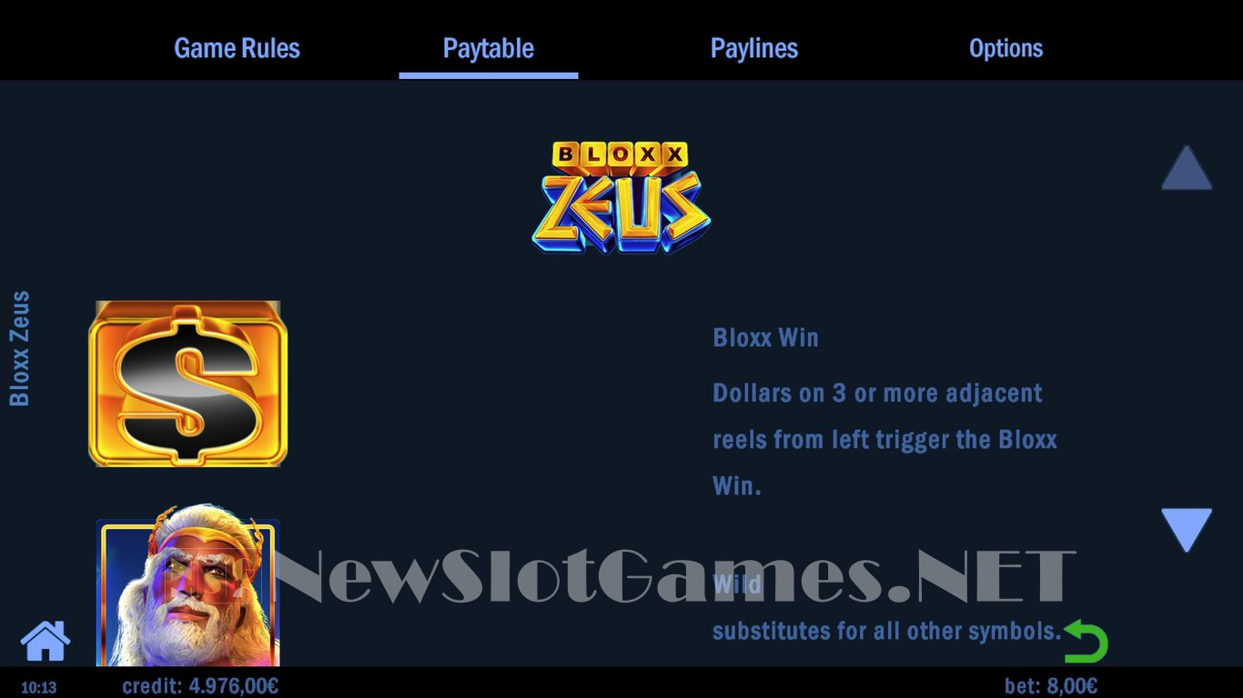 Bloxx Zeus Slot Slot Image in Demo - pic. 5