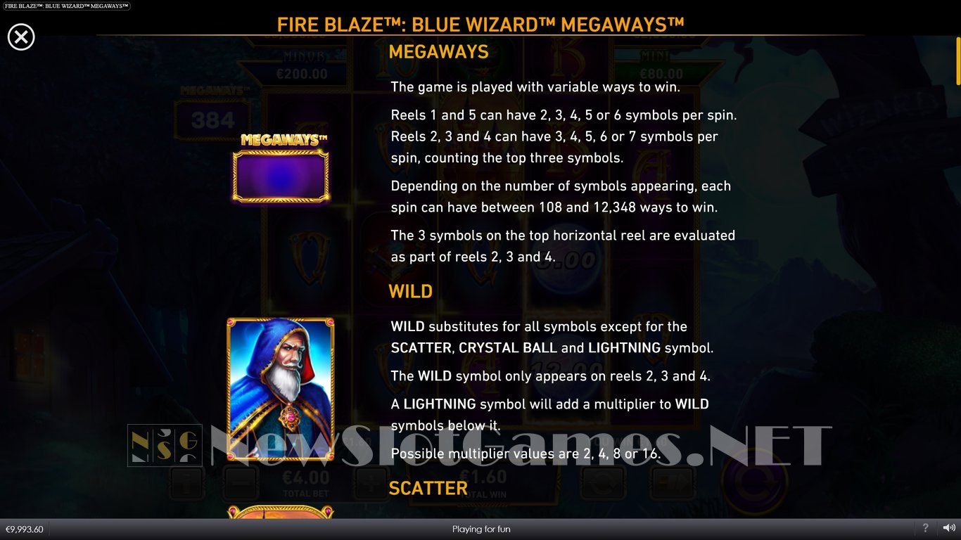 Blue Wizard Megaways Slot Review & Demo by Playtech - Play Free Online