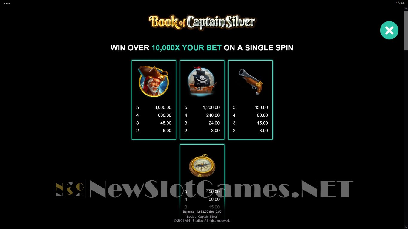 Book of Captain Silver Slot Slot Image in Demo - pic. 3