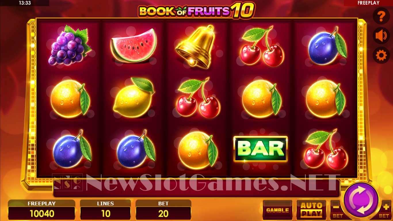 Book of Fruits 10 Slot Demo Image
