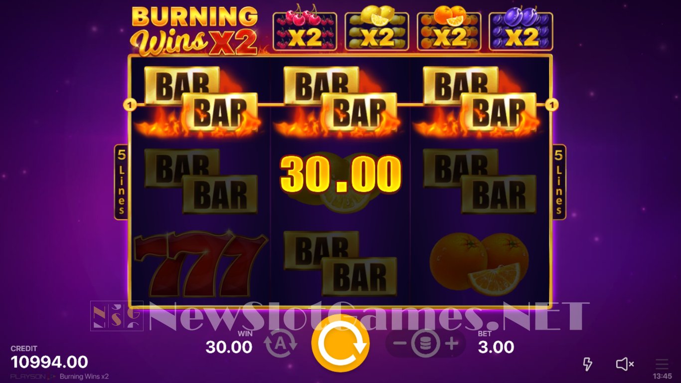 Burning Wins x2 Slot Slot Image in Demo - pic. 3