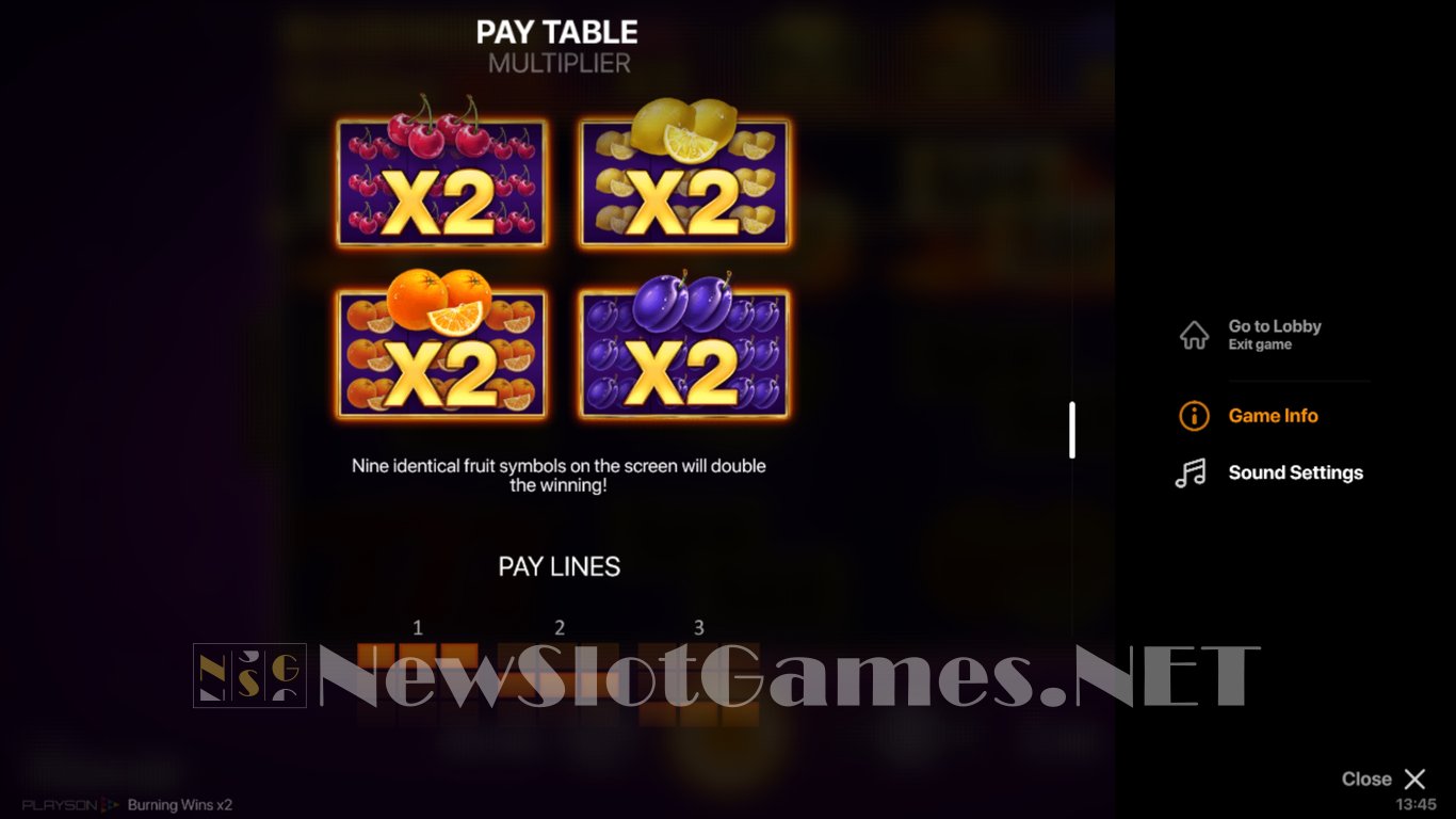 Burning Wins x2 Slot Slot Image in Demo - pic. 5