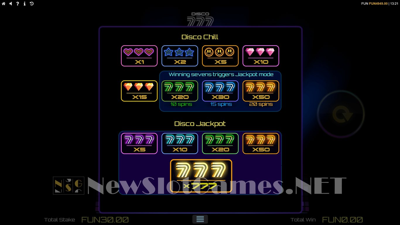 Disco 777 Slot Slot Image in Demo - pic. 5
