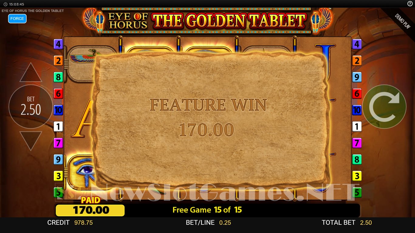 Eye of Horus The Golden Tablet Slot Slot Image in Demo - pic. 14