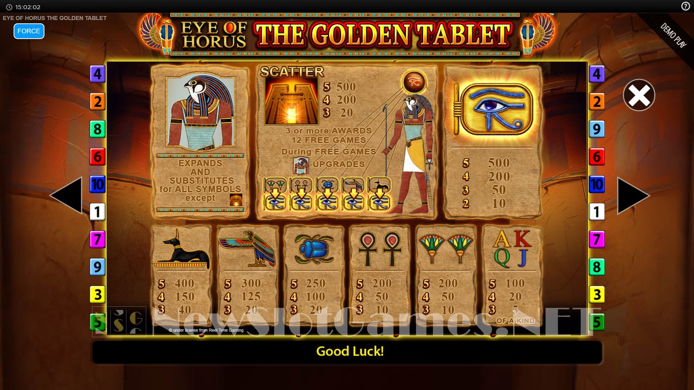 Eye of Horus The Golden Tablet Slot Slot Image in Demo - pic. 5