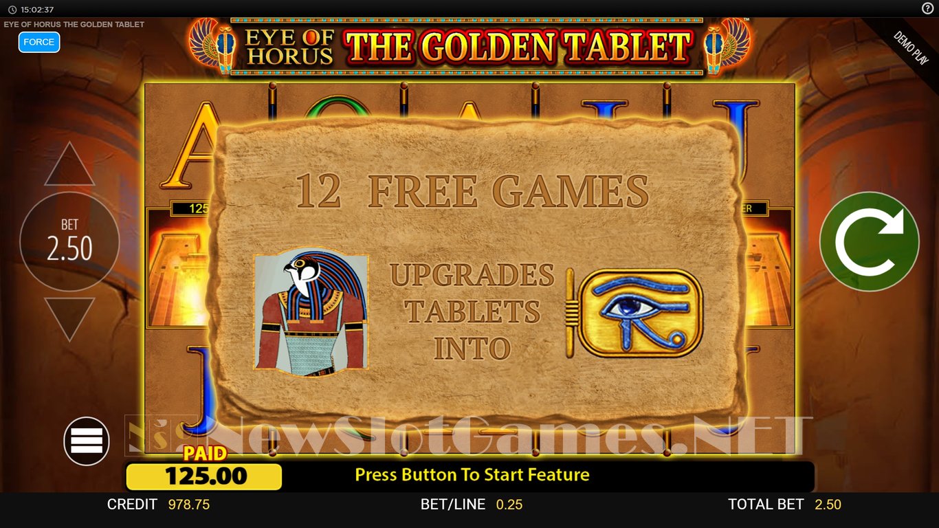 Eye of Horus The Golden Tablet Slot Slot Image in Demo - pic. 9