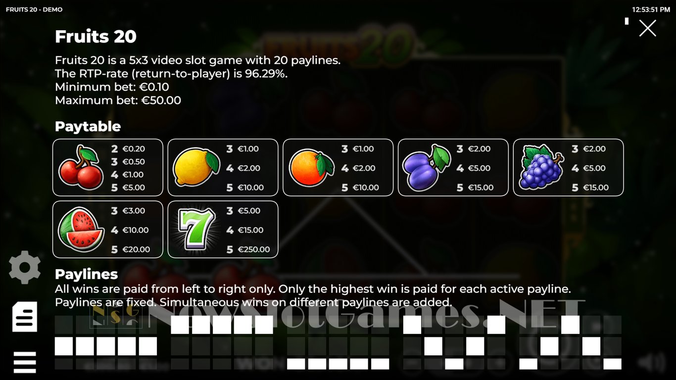 Fruits 20 Slot Slot Image in Demo - pic. 4