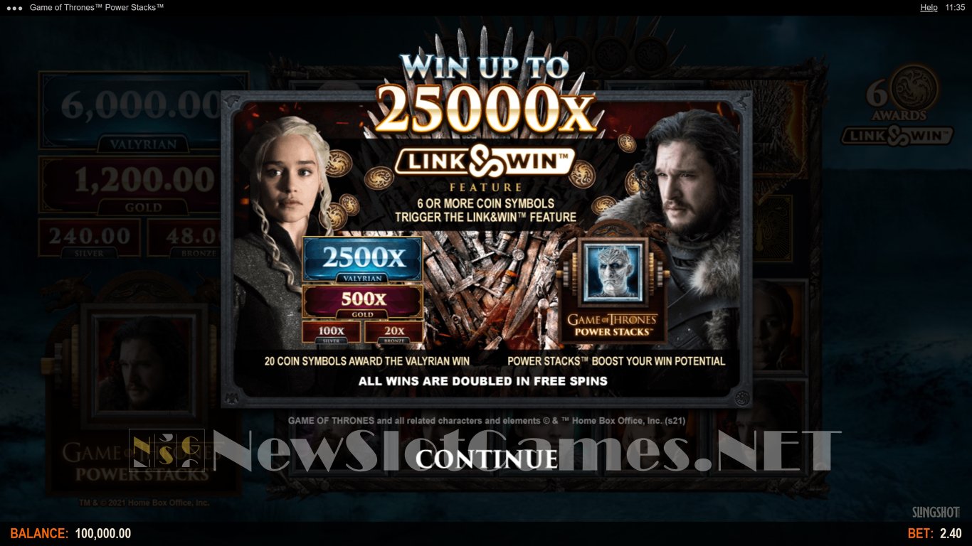 Game of Thrones: Power Stacks Slot Demo Image