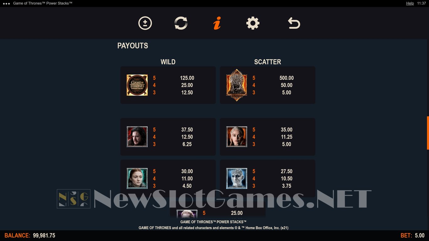 Game of Thrones: Power Stacks Slot Slot Image in Demo - pic. 4