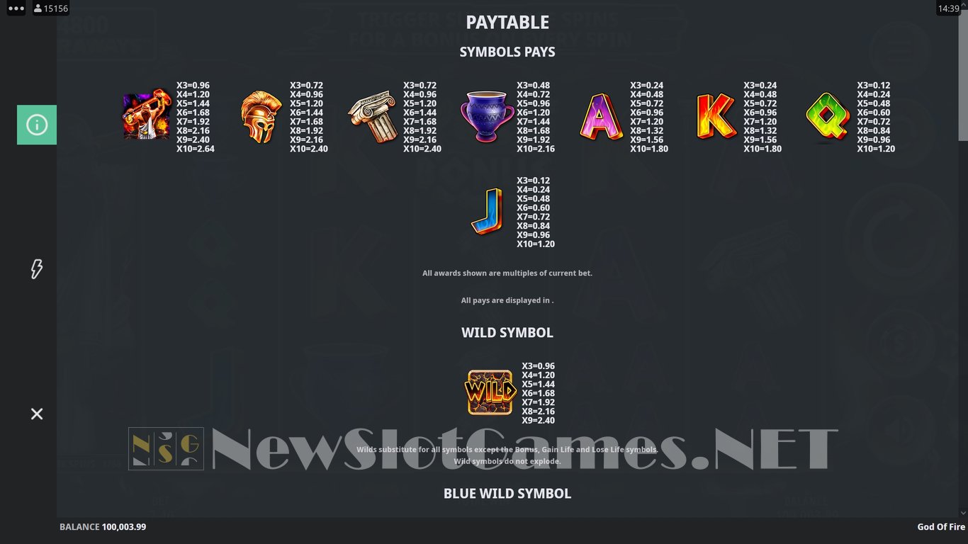 God of Fire Slot Slot Image in Demo - pic. 2