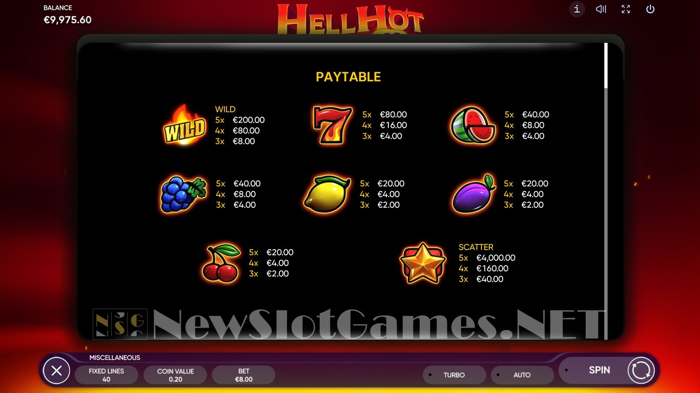 Hell Hot 40  Slot Slot Image in Demo - pic. 4