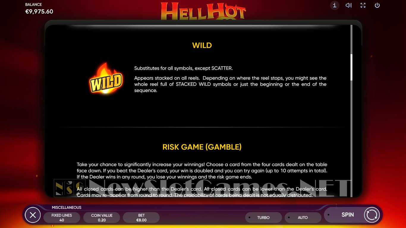 Hell Hot 40  Slot Slot Image in Demo - pic. 5