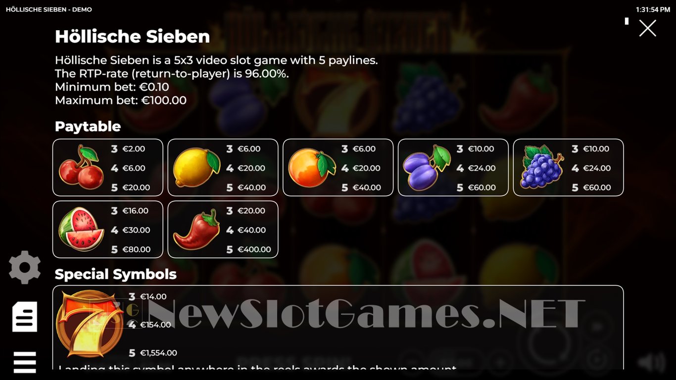Höllische Sieben Slot Slot Image in Demo - pic. 6
