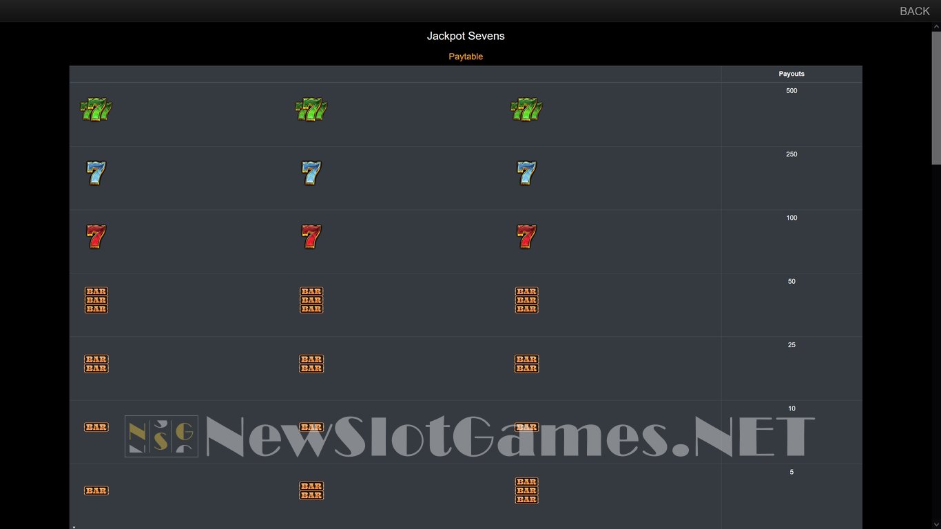 Jackpots Sevens Slot Slot Image in Demo - pic. 4