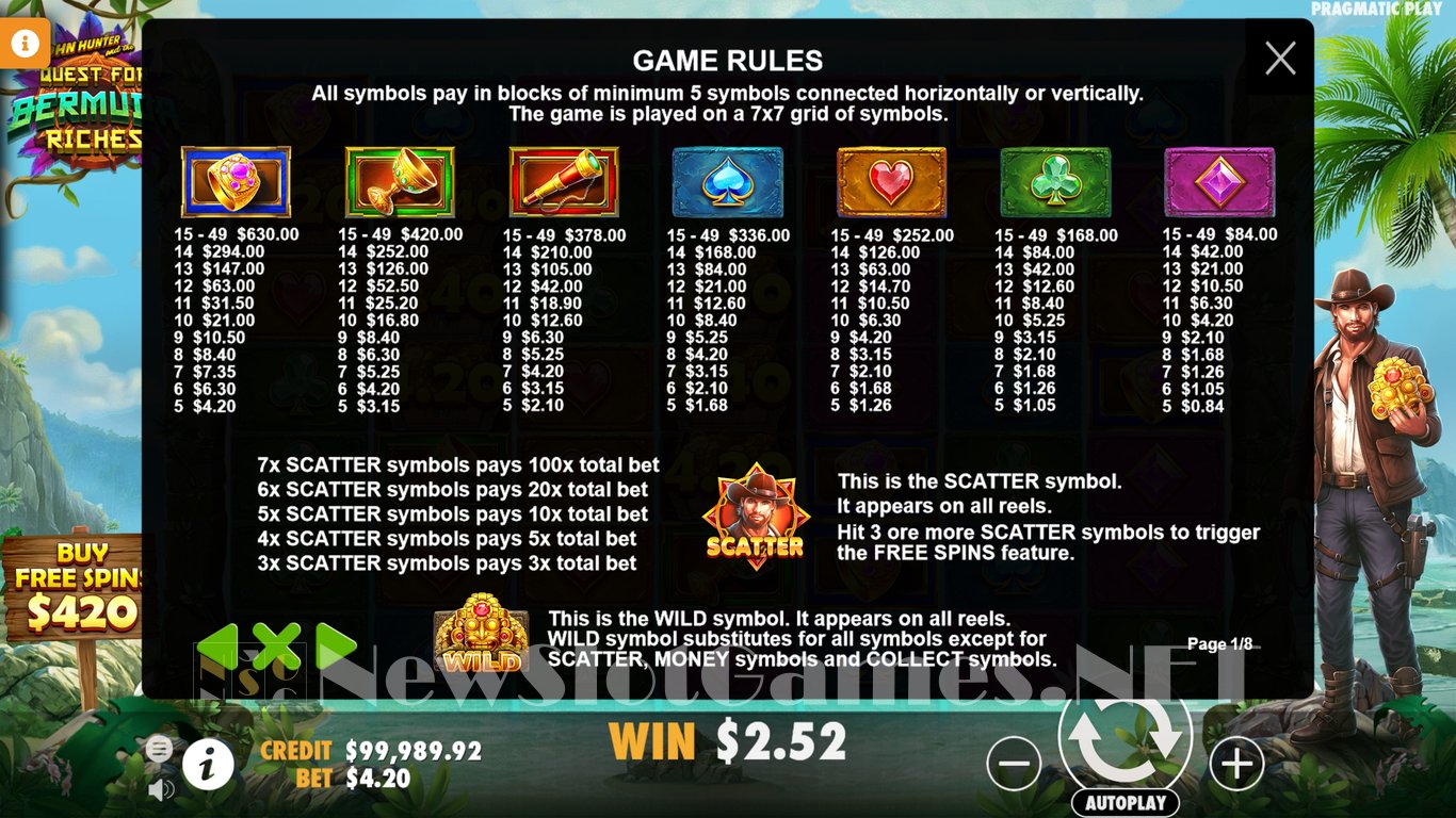 John Hunter and the Quest for Bermuda Riches Slot Slot Image in Demo - pic. 4