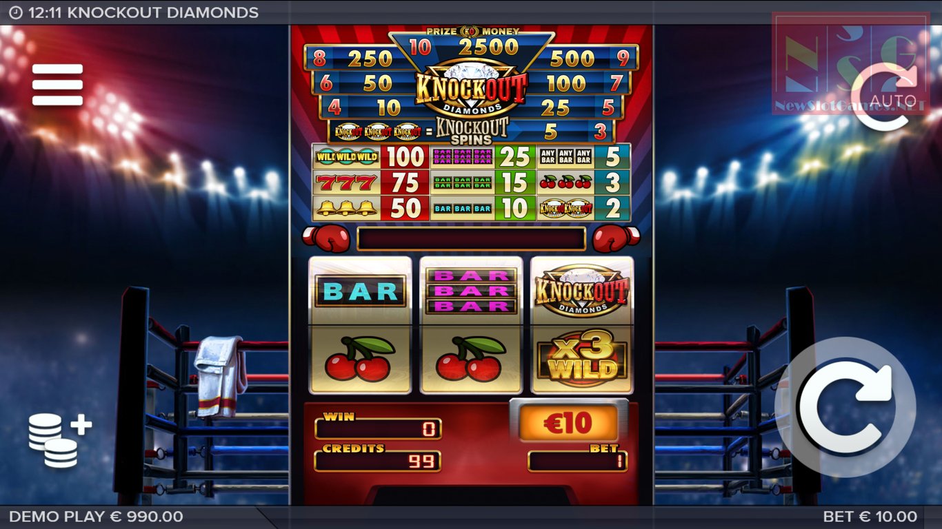 Knockout Diamonds Slot Demo Image