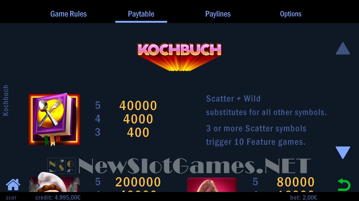 Kochbuch Slot Slot Image in Demo - pic. 4