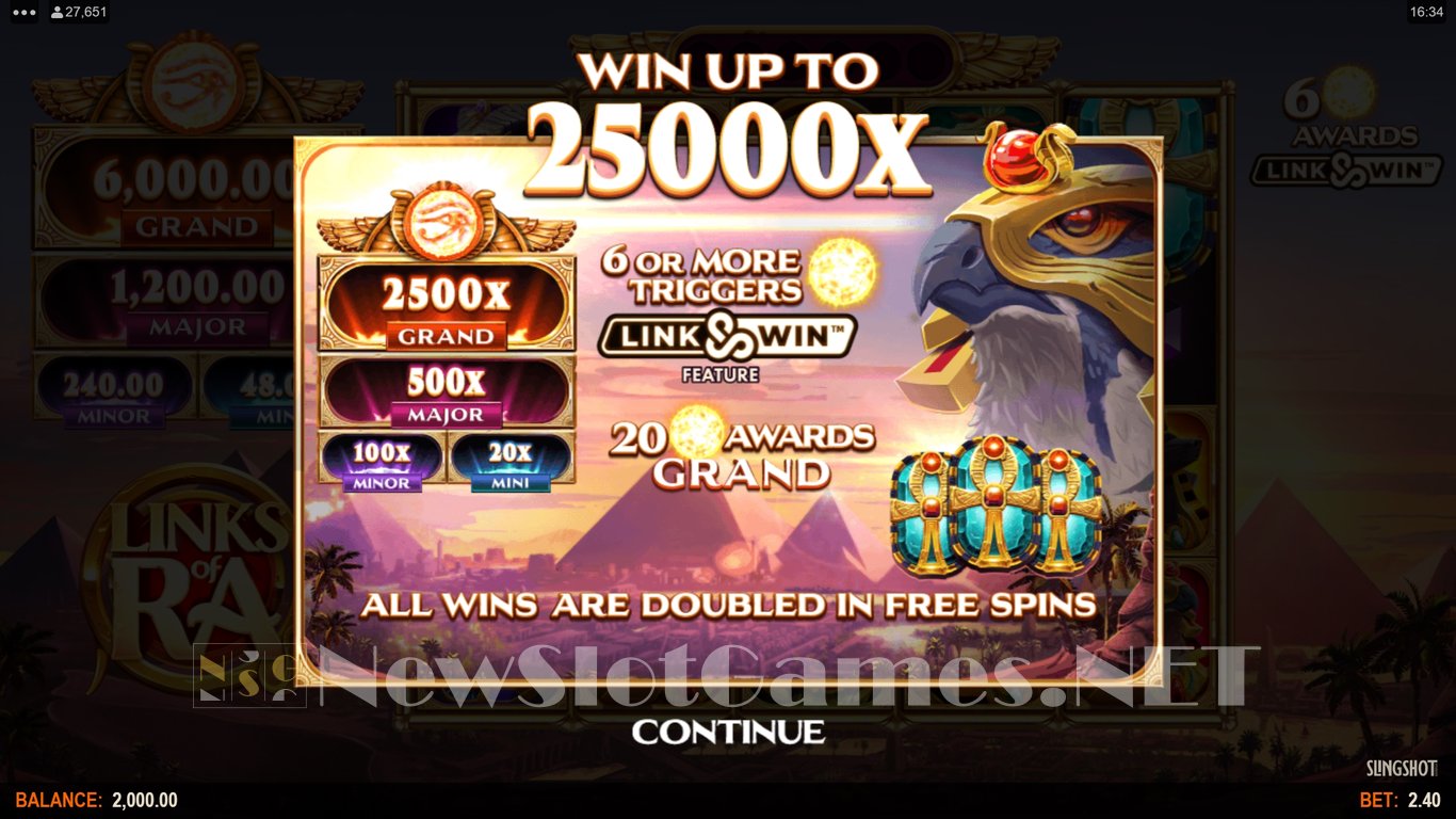 Links of Ra Slot Demo Image