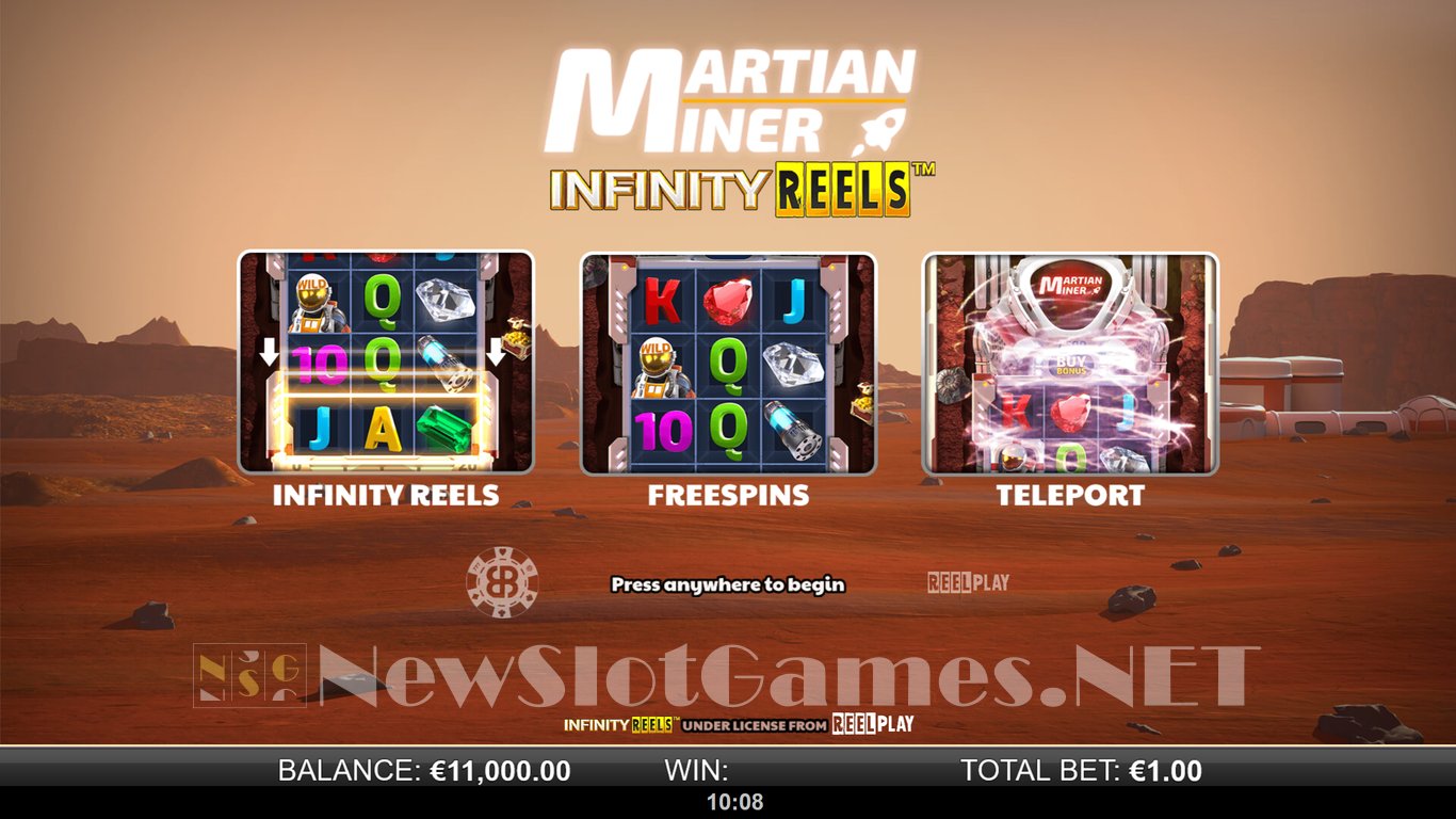 Martian Miner Infinity Reels Slot Demo Image