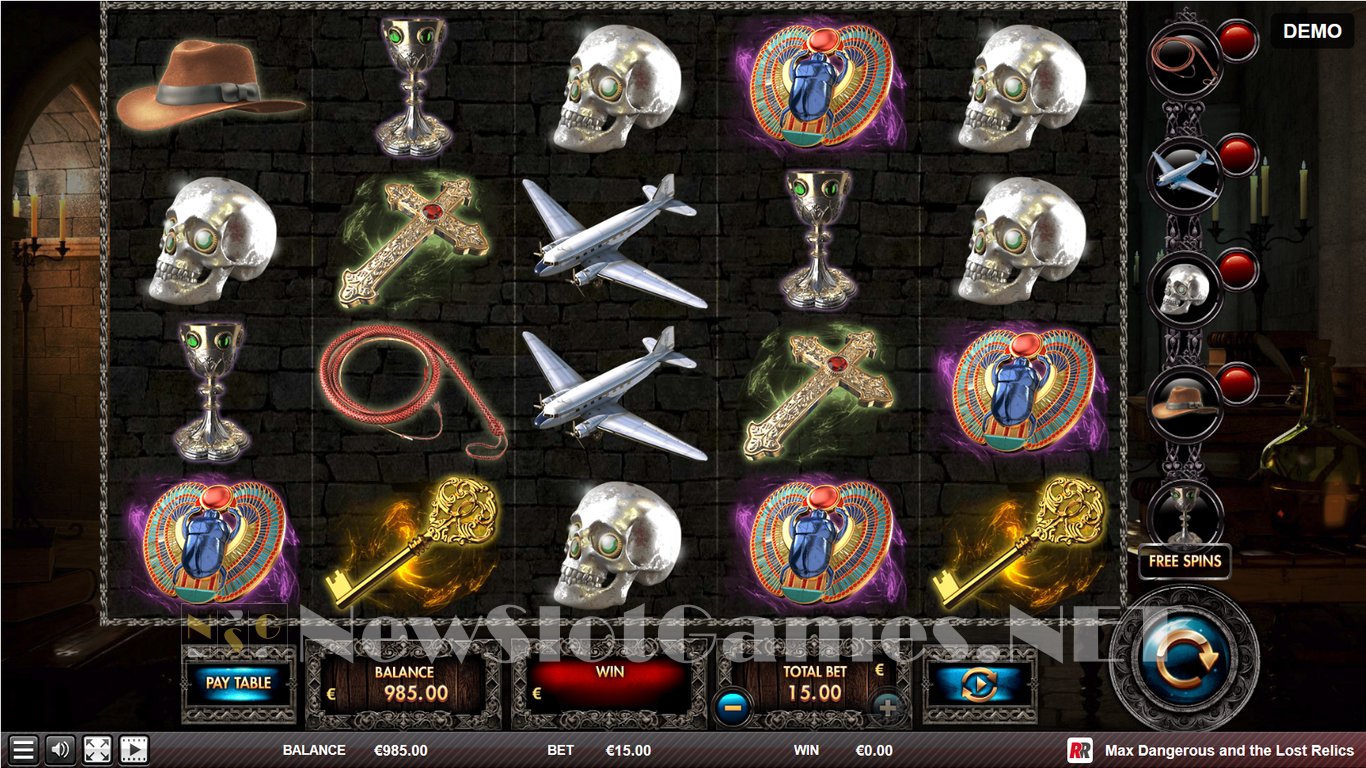 Max Dangerous and the Lost Relics Slot Demo Image