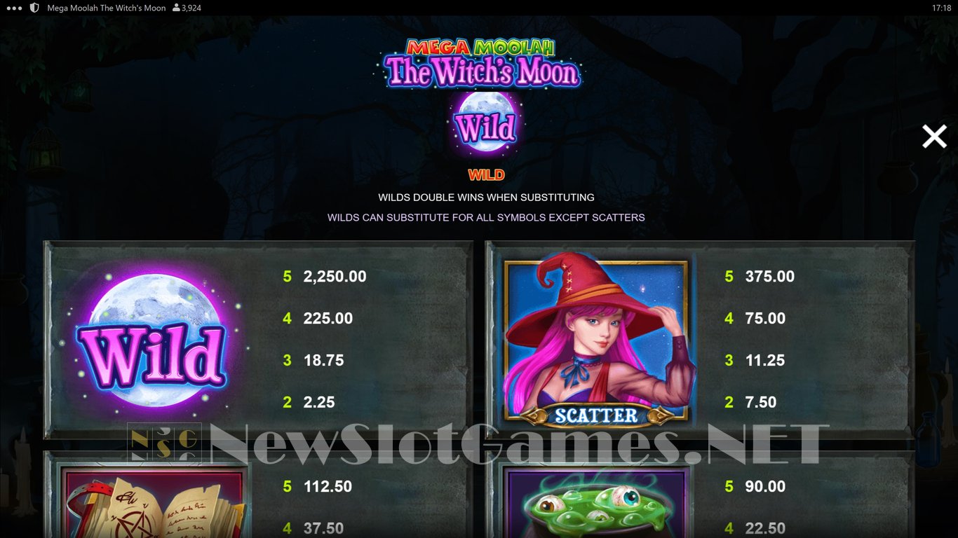 Mega Moolah: The Witchs Moon Slot Slot Image in Demo - pic. 5