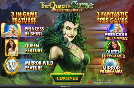 The Queens Curse Empire Treasures Slot Logo