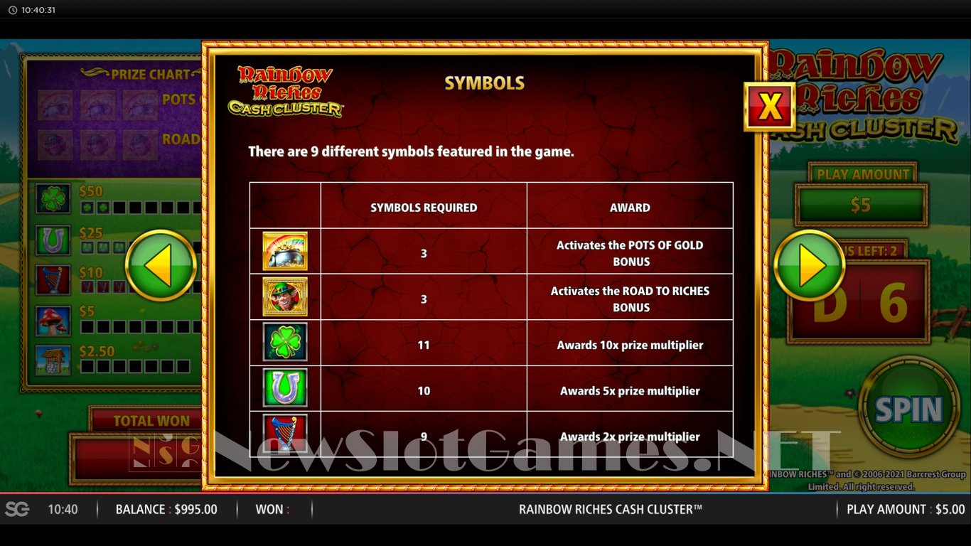 Rainbow Riches: Cash Cluster Slot Slot Image in Demo - pic. 5
