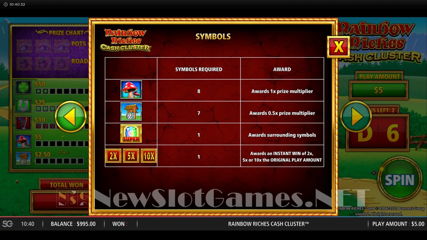 Rainbow Riches: Cash Cluster Slot Slot Image in Demo - pic. 6