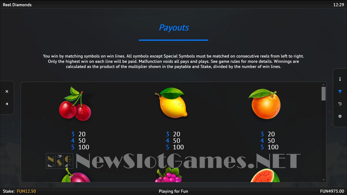 Reel Diamonds Slot Slot Image in Demo - pic. 2