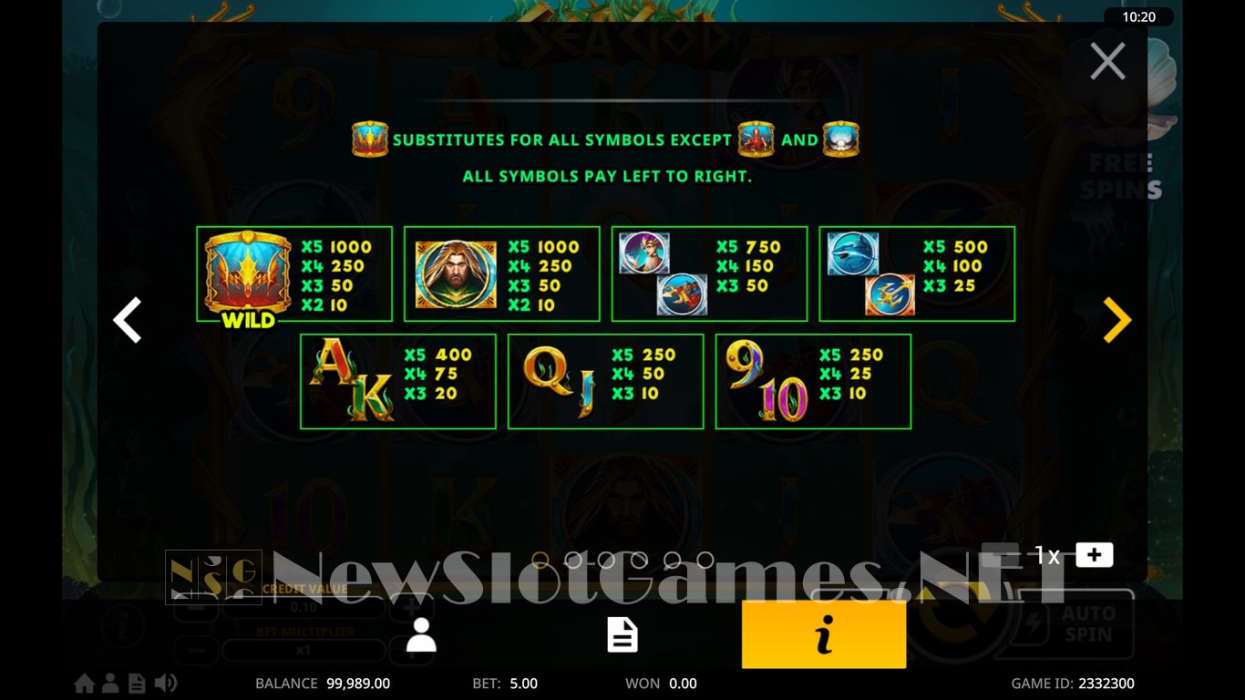 Sea God Slot Slot Image in Demo - pic. 4