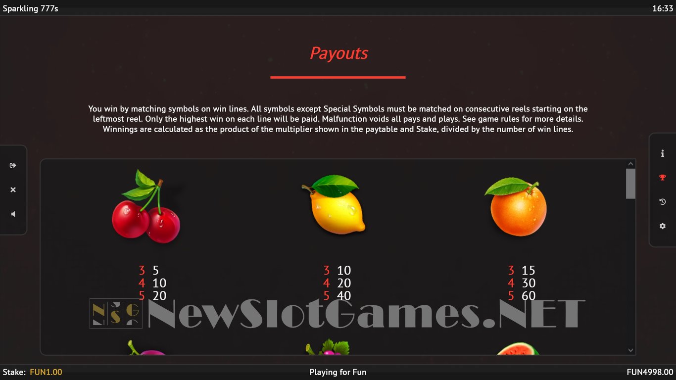 Sparkling 777s Slot Slot Image in Demo - pic. 3