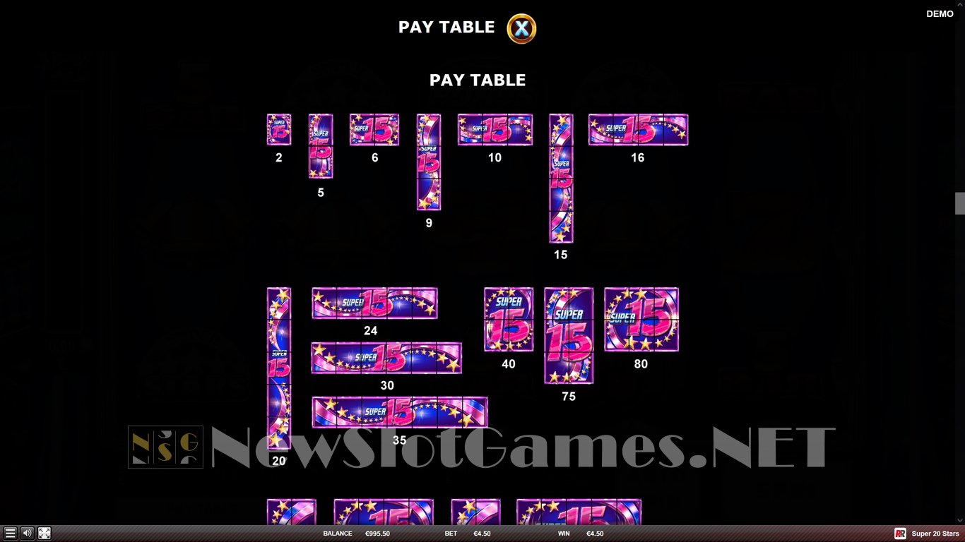 Super 20 Stars Slot Slot Image in Demo - pic. 4