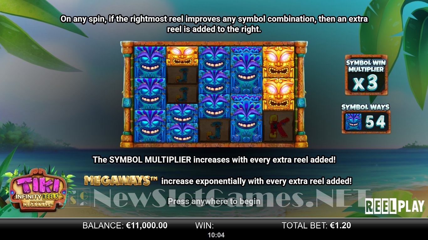 Tiki Infinity Reels Slot Demo Image