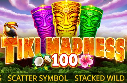 Tiki Madness 100 Slot Logo