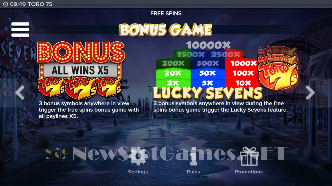 Toro 7s Slot Slot Image in Demo - pic. 5