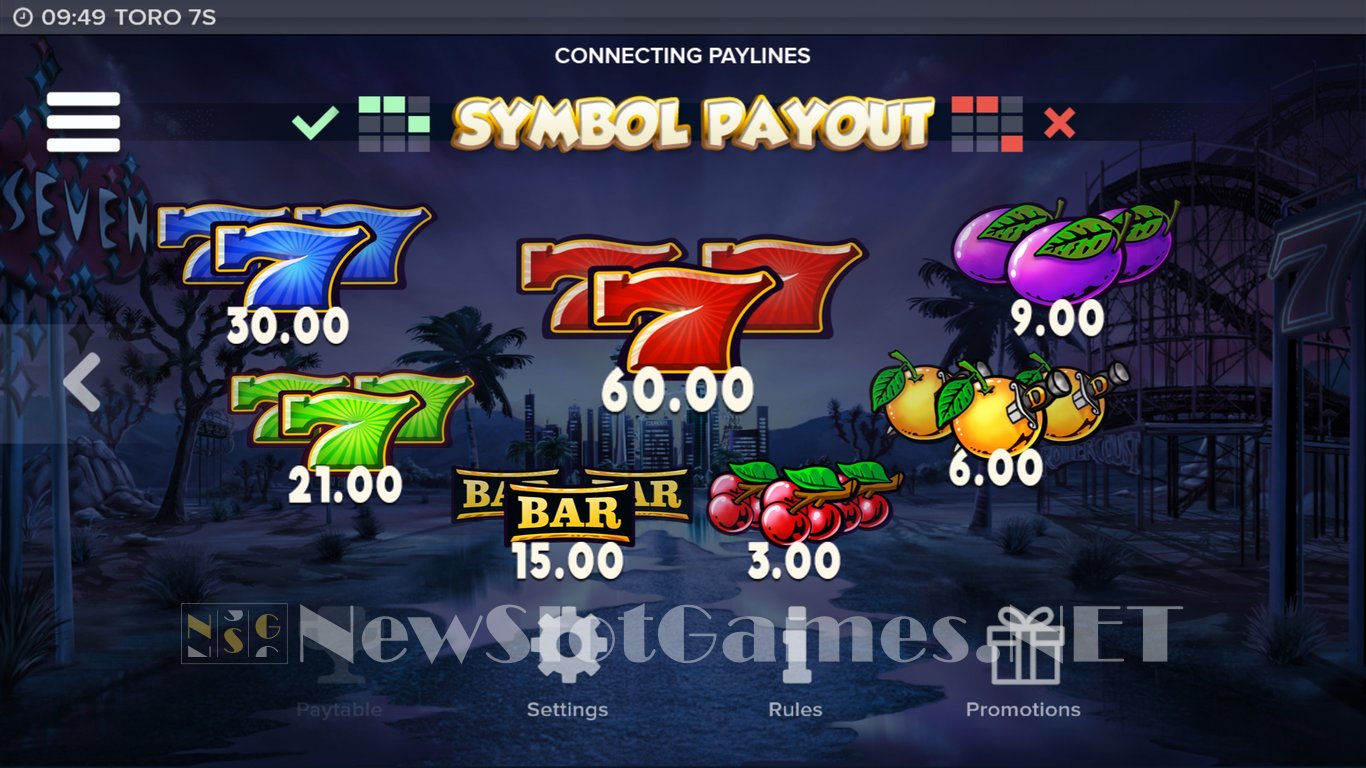 Toro 7s Slot Slot Image in Demo - pic. 7