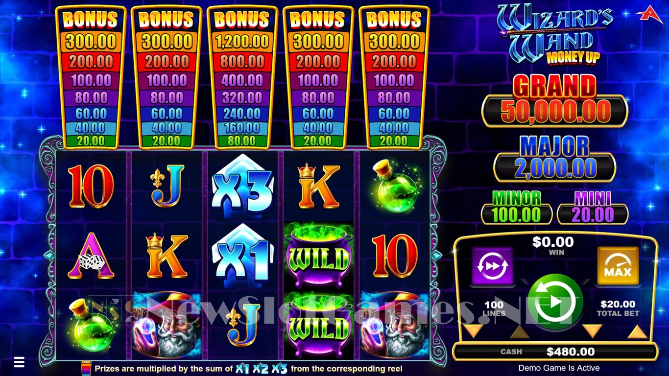 Wizards Wand Money Up Slot Demo Image