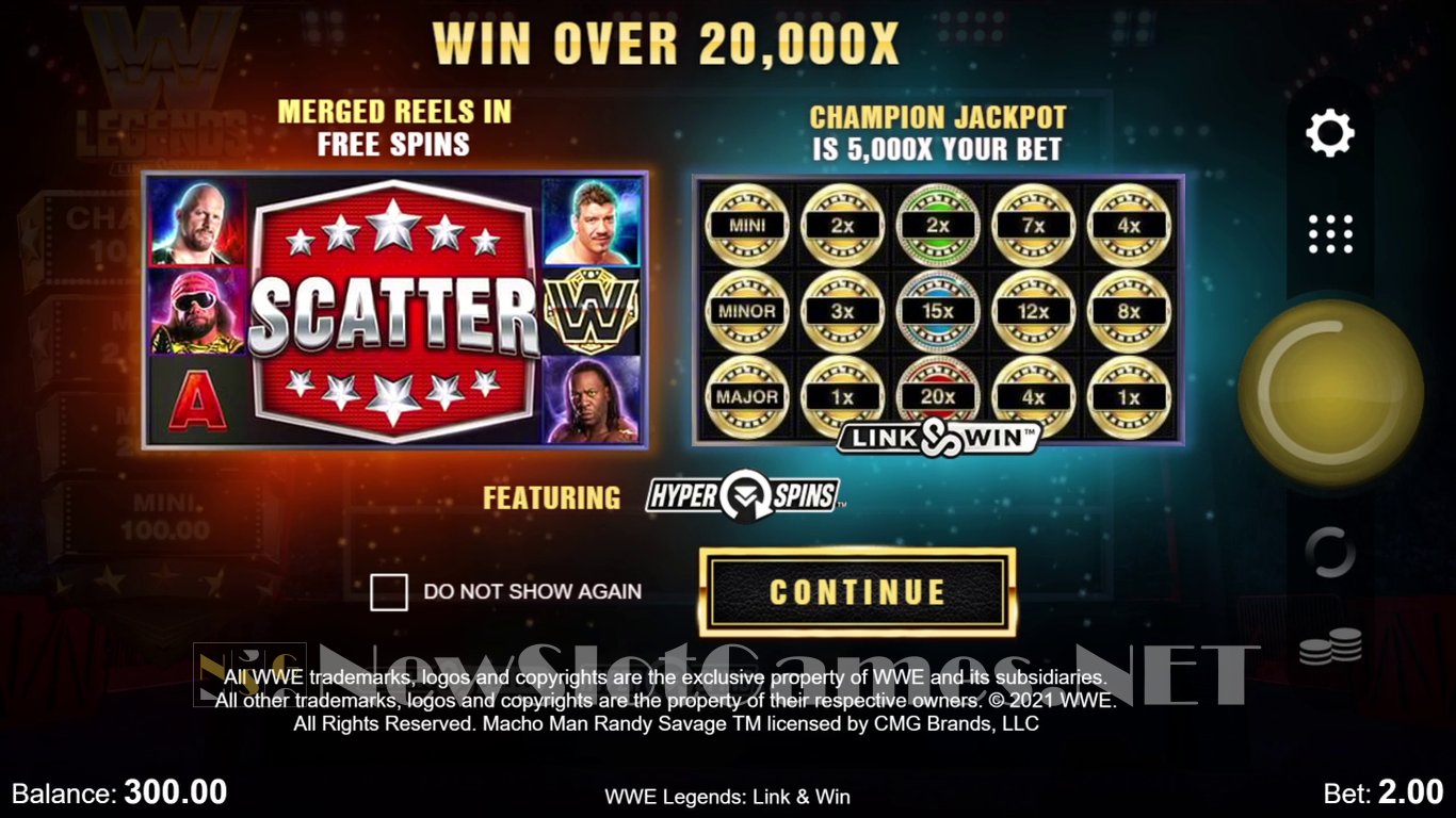 WWE Legends: Link & Win Slot Demo Image