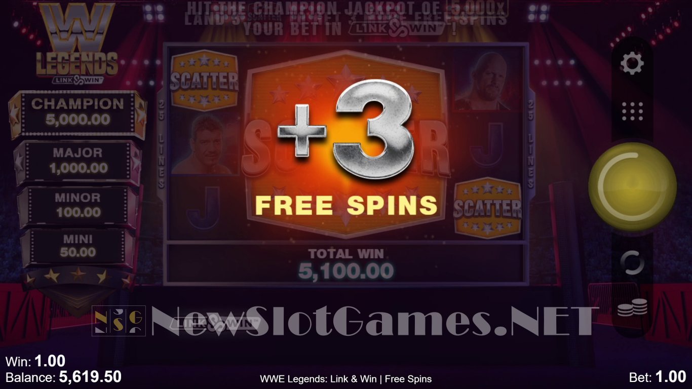 WWE Legends: Link & Win Slot Slot Image in Demo - pic. 12