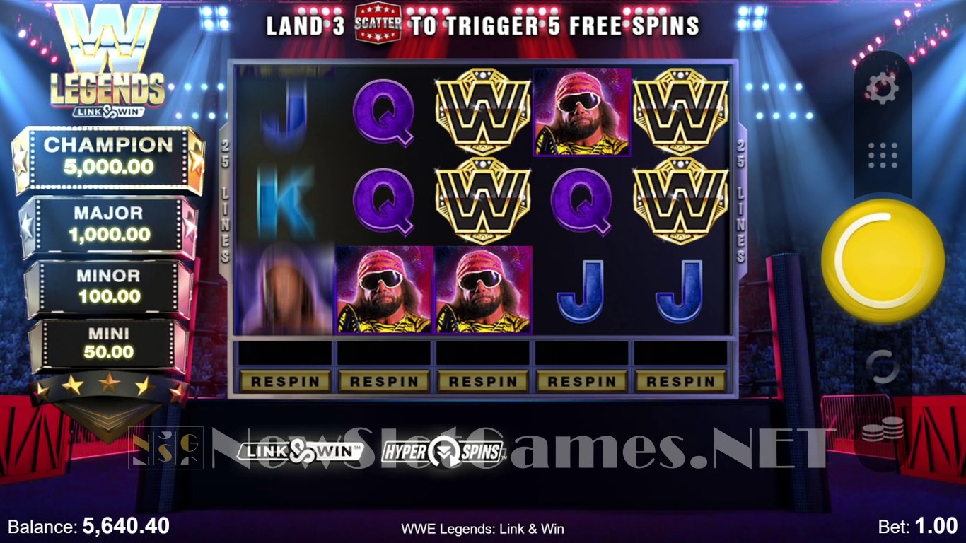 WWE Legends: Link & Win Slot Slot Image in Demo - pic. 3