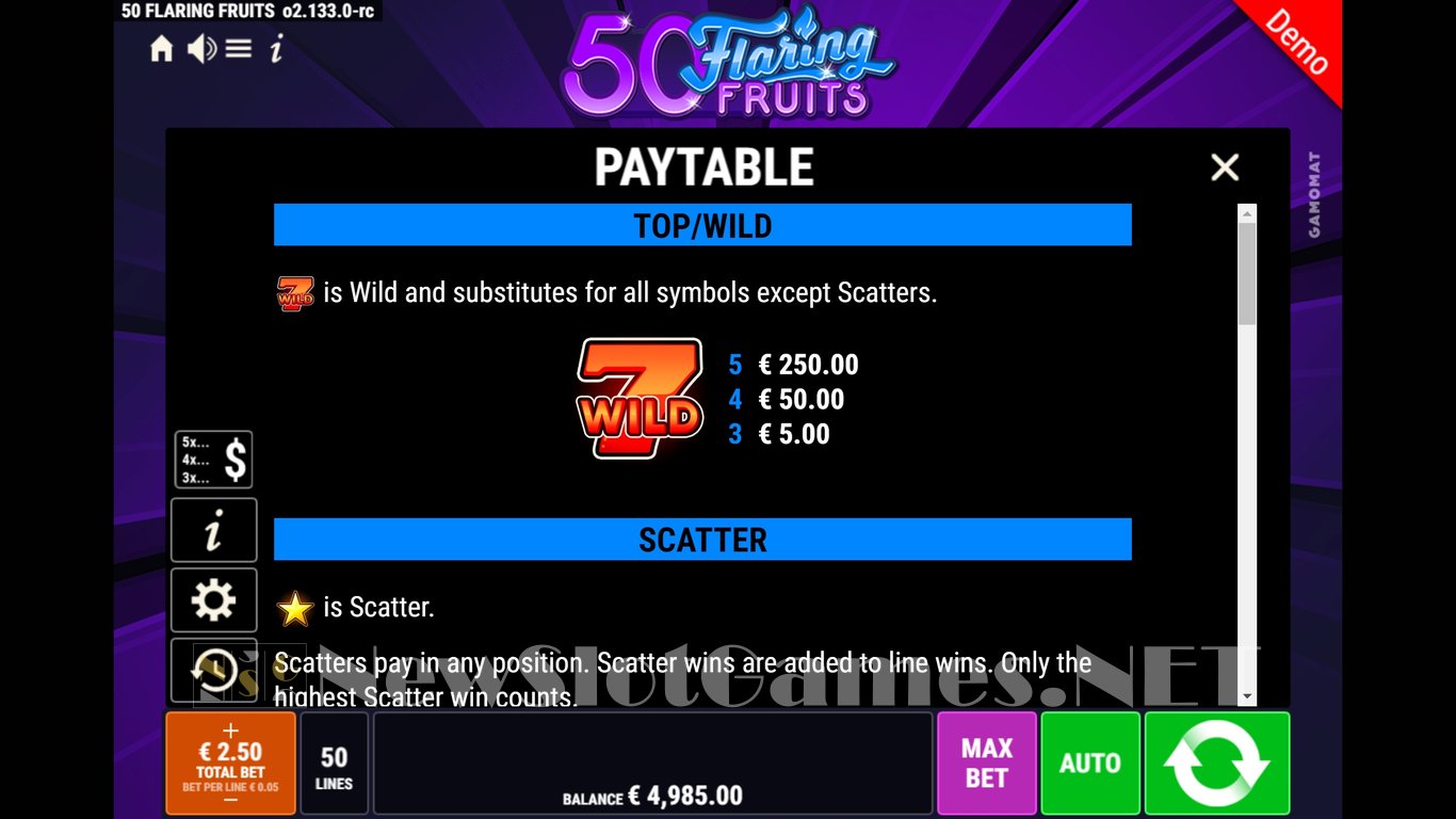 50 Flaring Fruits Slot Slot Image in Demo - pic. 4